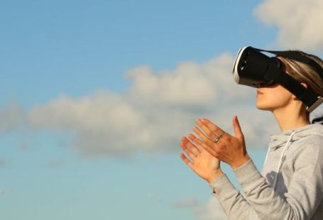 Virtual Reality - Woman Using Vr Goggles Outdoors