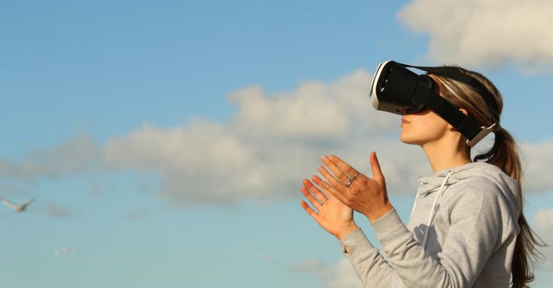 Virtual Reality - Woman Using Vr Goggles Outdoors