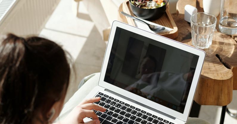 Portable Setup - Woman Working at Home