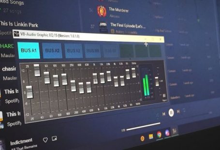 Enhanced Audio - A computer screen showing a music player