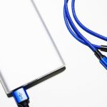 USB Cables - White Power Bank and Blue Coated Wires